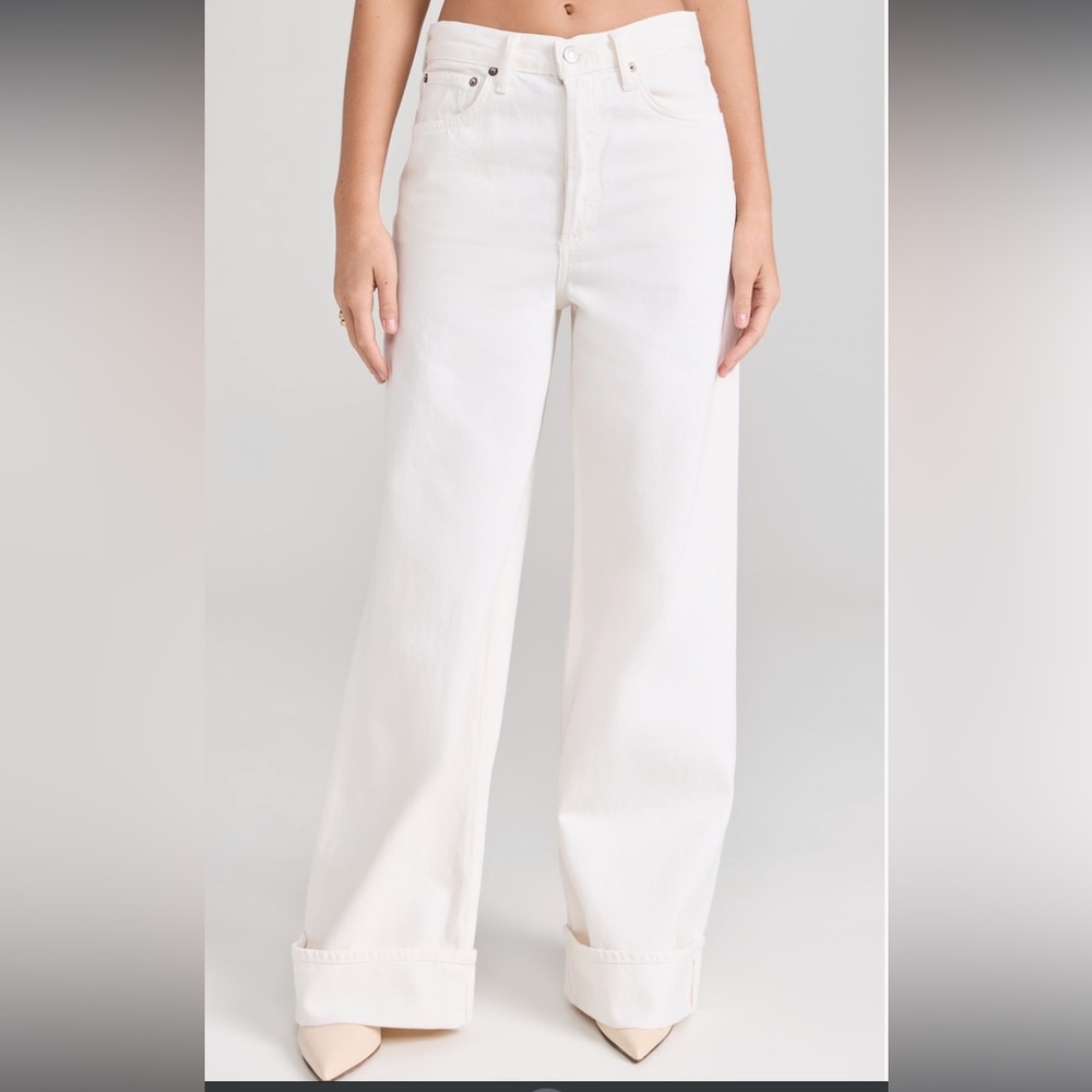 Agolde Dame Jeans | Sz 24 | Fortune Cookie | Cream Wide Leg Jeans